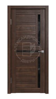Межкомнатная дверь Мирра (Орех темный, Лакобель черный)